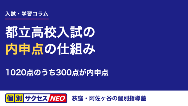 都立高校入試の内申点（調査書点）の仕組み